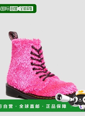 欧洲直邮DrMartens马丁大夫 1460 Pascal儿童Tinsel Fur皮革系带