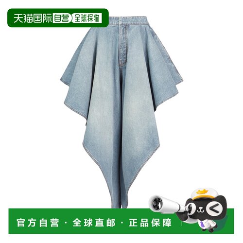 1h可退 香港直邮Alaia 拼接褪色牛仔裤 AA9P1374D026C休闲裤