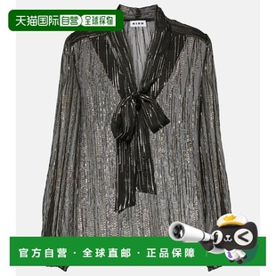 1h可退 香港直邮RIXO 女士 Moss 金属感提花衫 black黑色 舒适时