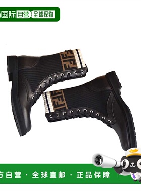 香港直发Fendi芬迪黑色徽标靴子潮流百搭质感保暖JMR329A8CU女靴