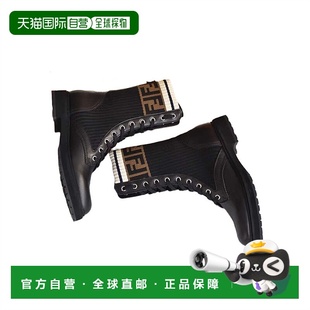 香港直发Fendi芬迪黑色徽标靴子潮流百搭质感保暖JMR329A8CU女靴