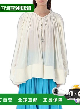 1h可退 香港直邮Lanvin 朗雯 女士 褶皱落肩长衫 RWTO00184778P24