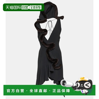 1h可退 香港直邮Coperni 女士 人造毛皮边针织迷你连衣裙