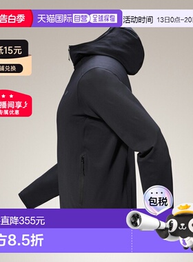自营1h可退 欧洲直邮ARC TERYX/始祖鸟 男士黑色聚酯纤维夹克新款