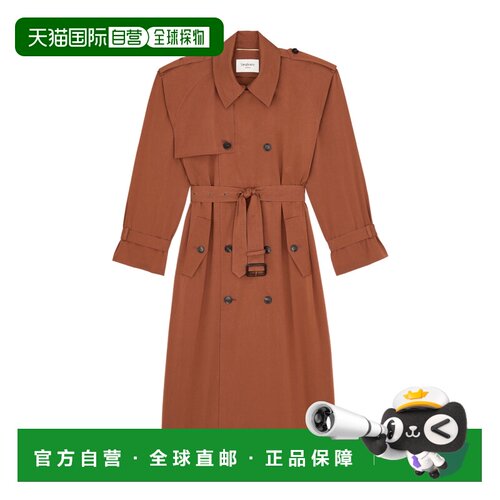 1h可退 香港直邮Saint Laurent 双排扣系带风衣 851259Y6J95
