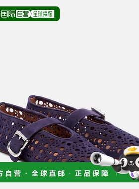 香港直邮alaia 女士 Vienne 绒面革芭蕾舞鞋 purple紫色 舒适时尚