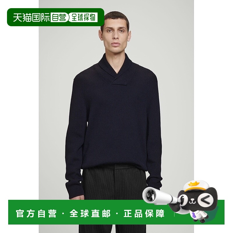 自营欧洲直邮COS 男士海军蓝羊毛毛衣新款开衫