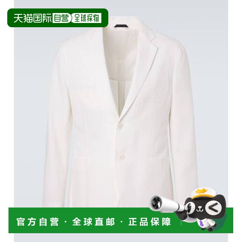 香港直邮armani 阿玛尼 男士 Upton 亚麻帆布西装外套