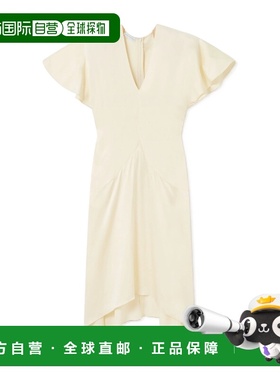 香港直邮Stella McCartney V领短袖中长连衣裙 6A06573FU302