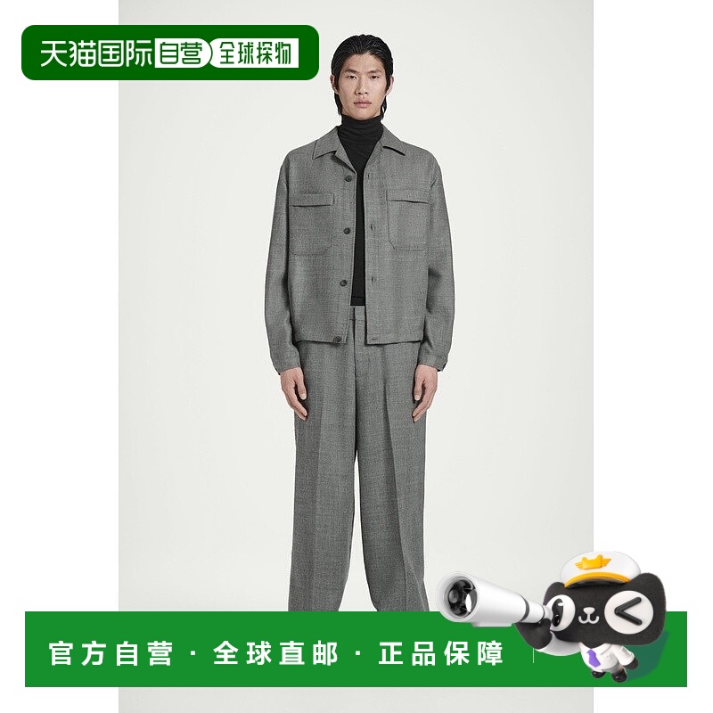 自营欧洲直邮COS 男士灰色羊毛运动裤新款