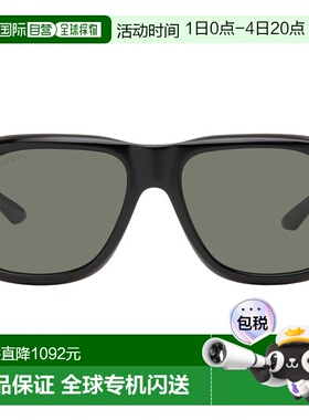香港直邮Gucci 古驰 男士 黑色 Institutional Logo 太阳镜 GG207