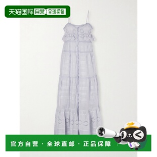 1h可退 ISABEL MARANT 女士 Paule 英格兰刺绣棉质长款连连衣裙