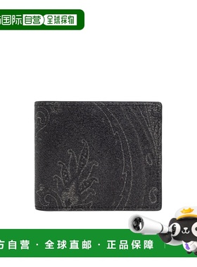 1h可退 香港直邮26SS 黑色图案钱包 Men