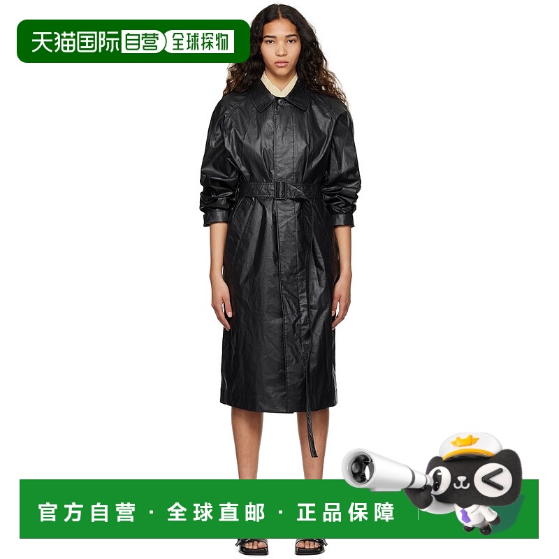 1h可退 香港直邮Lemaire 女士 黑色 Rain 束带大衣 CO1001LF095新
