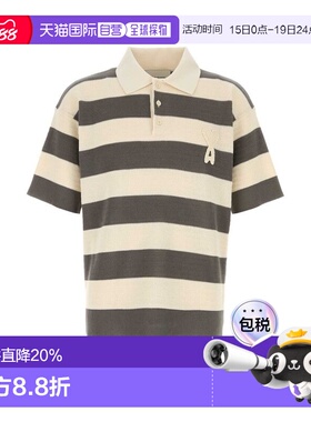 香港直邮Ami Paris 男士 Ami条纹针织短袖POLO衫 HPL432KN0153