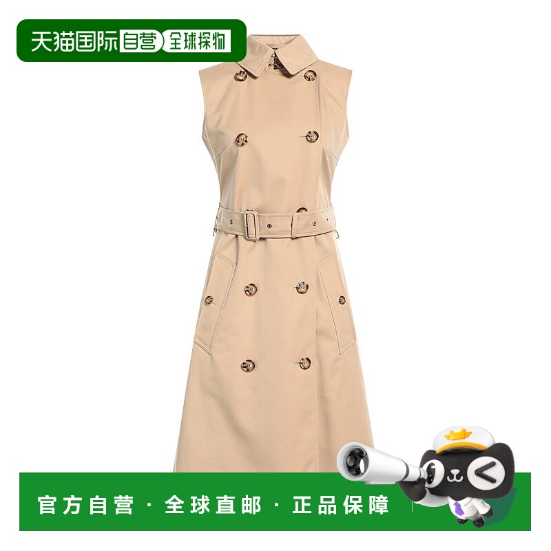 1h可退 香港直邮Burberry 巴宝莉 女士 双排扣大衣 beige米色 舒