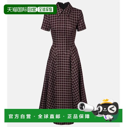 1h可退 香港直邮EMILIA WICKSTEAD 女士 Jody 千鸟格羊毛混纺中长