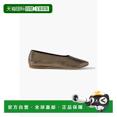 1h可退 香港直邮Staud 女士 Alba 金属感皮质芭蕾舞鞋 F24F3005MC