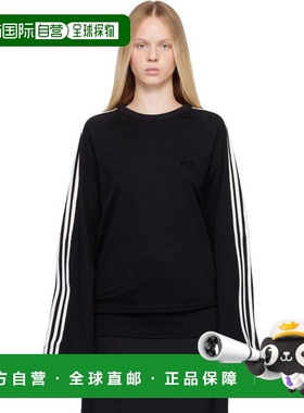 香港直邮Y-3 女士 黑色 Long Sleeve 3-Stripes T 恤 JW7351