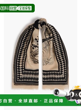 1h可退 香港直邮ZIMMERMANN 女士 印花羊毛薄纱围巾 1250XF24BARR