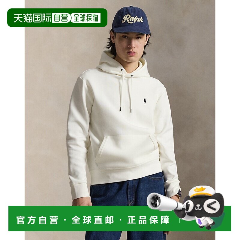 自营欧洲直邮Ralph Lauren拉夫劳伦 男士白色棉混纺小马刺绣连帽