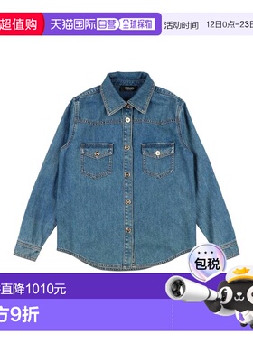 1h可退 香港直邮versace 女童 牛仔布衬衫童装 blue蓝色 舒适时尚