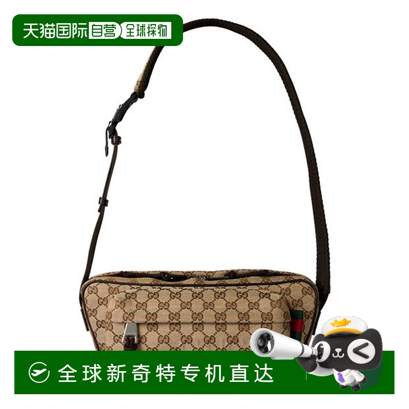 1h可退 香港直邮Gucci 古驰 男士 Explorer 斜挎包 beige米色 舒
