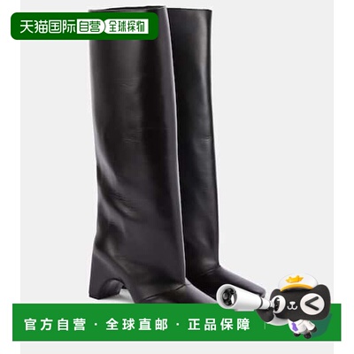 1h可退 香港直邮Coperni 女士 Bridge 皮质及膝靴子 black黑色 舒