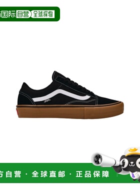 自营欧洲直邮Vans Skate Old Skool男士黑/胶白帆布滑板鞋