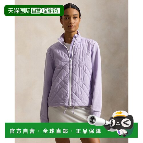 自营欧洲直邮Ralph Lauren拉夫劳伦 女士淡紫色棉混纺拉链运动夹