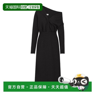 香港直郵Dior 開衩 421D10A1761迪奧長袖 不對稱連羊毛衣裙