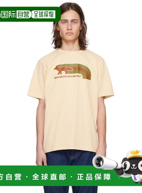 付款1h内可退 香港直邮MAISON KITSUNE 男士 米色 Flash Fox T恤