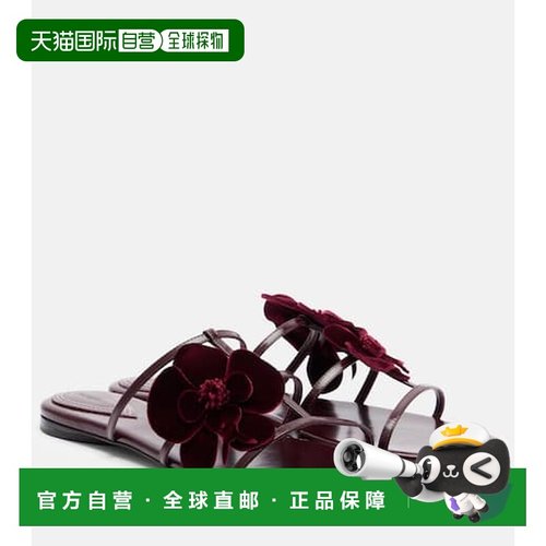 1h可退 香港直邮ZIMMERMANN 女士 兰色花朵装饰皮质凉鞋