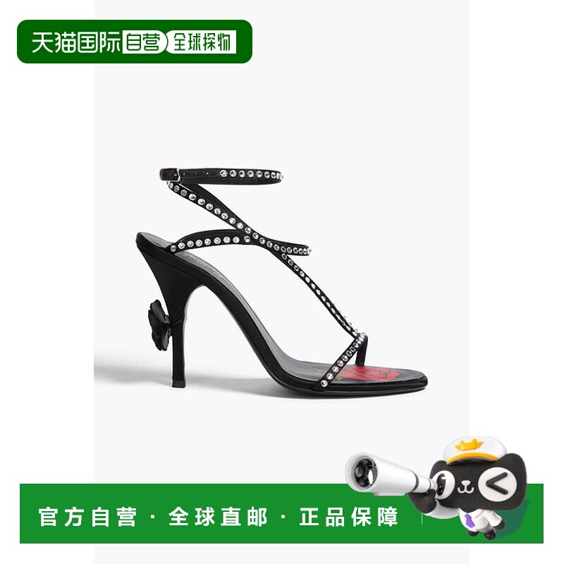 1h可退 香港直邮magda butrym 女士 花朵装饰水晶装饰绸缎凉鞋 PF