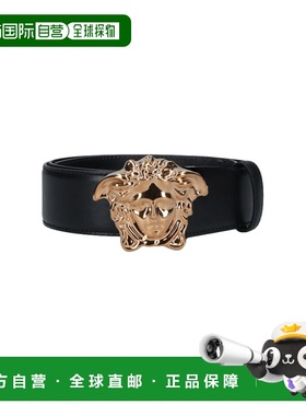 1h可退 香港直邮versace 范思哲 女士 黑色皮带 1020000DVTP11B00