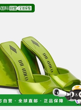 1h可退 香港直邮The Attico 女士 Devon 仿皮凉拖 green绿色 舒适