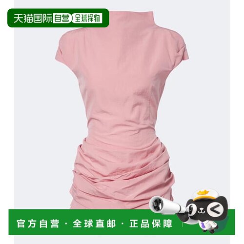 香港直邮magda butrym 女士 垂褶棉质真丝迷你连衣裙