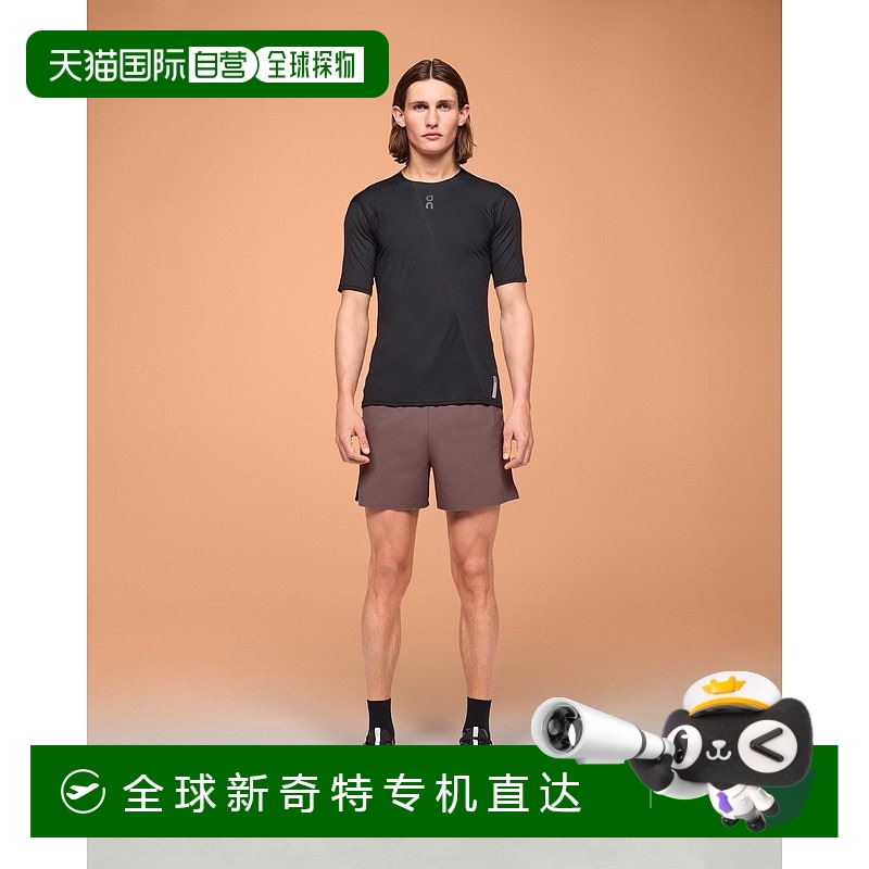 欧洲直邮On昂跑Ultra系列男士葡萄紫/黑色再生聚酰胺logo印花短裤