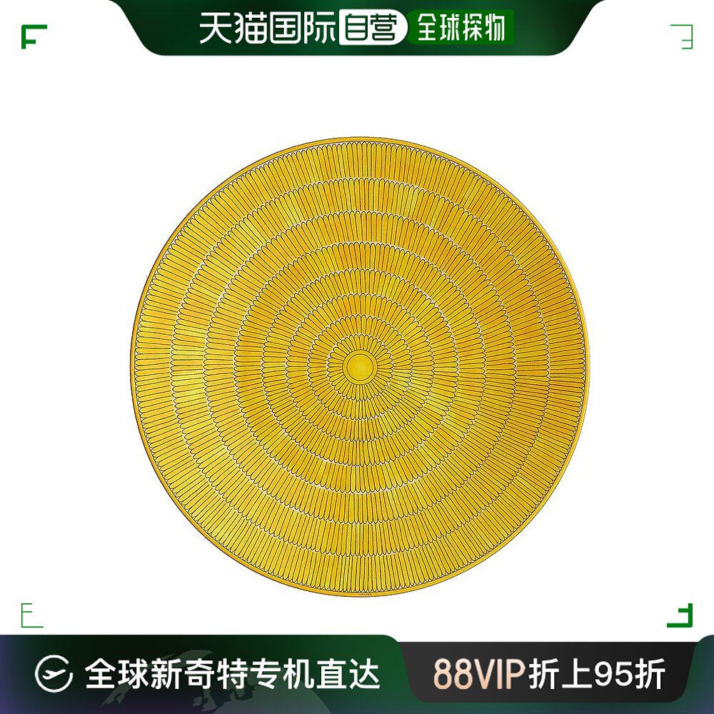 欧洲直邮hermes爱马仕陶瓷展示盘黄色时尚风轻奢摆件大气居家必备