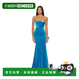 香港直邮ALEX D1422RE25 PERRY 天鹅绒礼服 blue蓝色 女士 1h可退