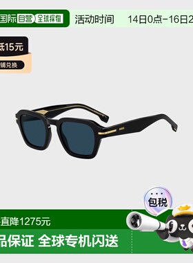 自营欧洲直邮Hugo Boss 男士黑色醋酸纤维太阳镜配饰logo标识