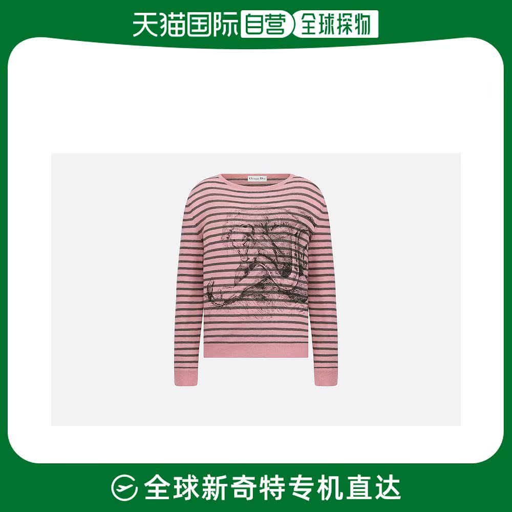 欧洲直邮Dior迪奥女士T恤长袖亚麻布羊绒丝绸舒适潮流百搭休闲