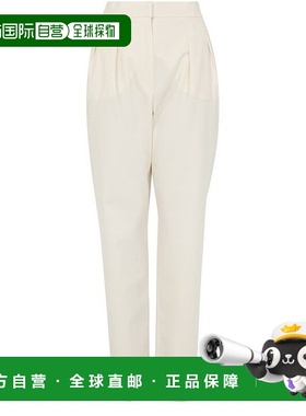 自营欧洲直邮MAXMARA麦丝玛拉 Dede女士白色棉高腰直筒长裤直筒裤