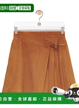 香港直邮LOEWE 罗意威 女士 皮革棕色半身裙 S359Y29L29