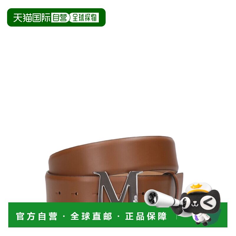 1h可退 香港直邮MaxMara 麦斯玛拉 女士 皮革棕色皮带 2424506021