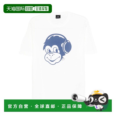 1h可退 香港直邮Paul Smith 男士 MONKEY 耳机棉质T恤 M2R220XVP5