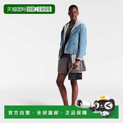 自营1h可退 欧洲直邮LV/路易威登 Coussin女士黑色老花小羊皮翻盖