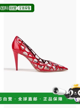 香港直邮valentino 华伦天奴 女士 Iconographe PVC 麻布漆皮浅口