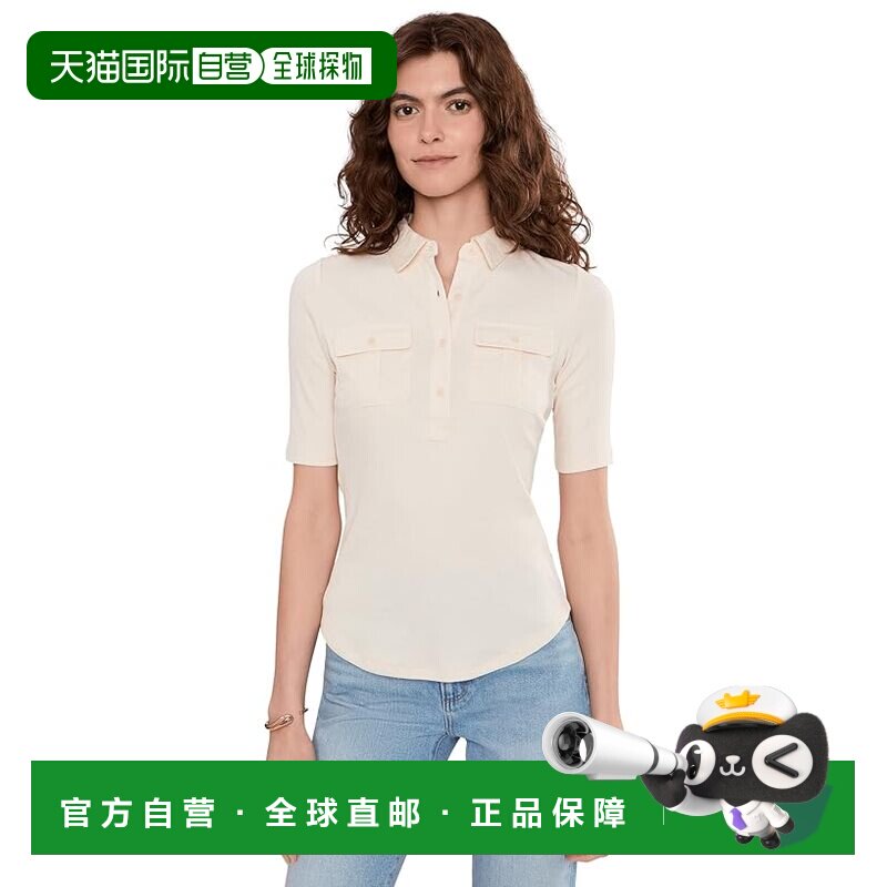 1h可退 美国直邮Lauren Ralph Lauren 女士 罗纹针织中袖带领上衣