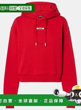 1h可退 香港直邮Jacquemus 女士 Gros 粒纹棉质连帽衫 red红色 舒